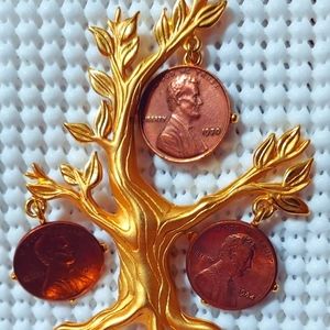 Vintage JJ Money Tree Brooch